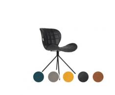 Zuiver Designer-Stuhl OMG LL PU Leder petrol