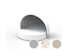 Vondom »VELA« Outdoor Daybed rund mit neigbarer Rückenlehne inkl. Faltdach White mit Bezug Silvertex White 4004 / Basic Matt / Sunvision White