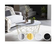 SalesFever »May« Couchtisch Marmor-Optik weiß / chrom