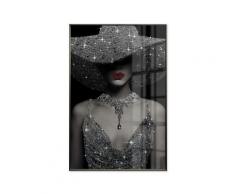 La Casa »Lady Diamonds« Glasbild mit Strassapplikation 80x120 cm gerahmt