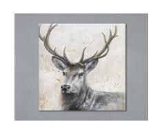 La Casa »Hirschkopf mit goldenen Effekten« Ölbild handbemalt 100x100 cm