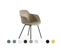 infiniti »SICLA« 4 Legs Designer-Stuhl AC31 Schwarz matt lackiert / IS020 weiss