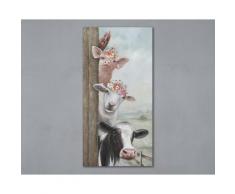 La Casa »Tiere schauen um die Ecke« Ölbild handbemalt 70x140 cm