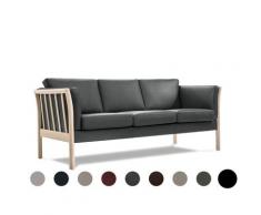 Kragelund »Torup« Couch 3-Sitzer / Echtleder 806 Grau