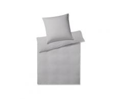 Elegante Mako-Satin Bettwäsche »Solid Stripe« Greige 3507-09 Bettwäsche / 155x200 cm / 80x80 cm