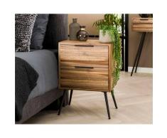 designline »Teca strip« Nachttisch 2 Schubladen