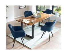 SalesFever »Lando-Fiona« Esszimmergruppe Akazie blau Esstisch 180x90 cm