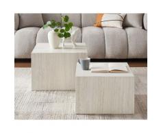 SalesFever »Harlow« Couchtisch 2er-Set Travertinoptik beige