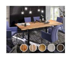 SIT Baumkante Massivholz Esstisch 26mm / 200x100 cm / nussbaumfarbig / Metall schwarz