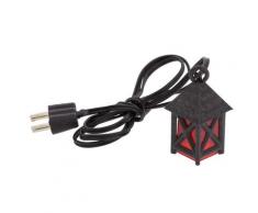 Rote LED-Laterne aus Kunststoff, 1,3 x 1,3 x 2,6 cm