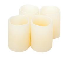 LED Kerzen aus Echtwachs, mit An- / Ausblasfunktion, creme, 6,5 x 5 cm