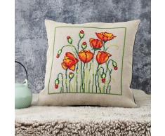 Stickkissen Mohnblumen
