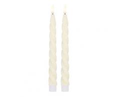 LED Stabkerzen aus Echtwachs, mit 6h Timer, 24,5 cm, 2 Stück