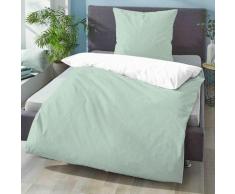 biberna Mako-Satin Bettwäsche PUNKTE - MIX & MATCH mint, 200x200 cm + 2x 80x80 cm