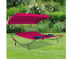 VCM Doppelliege Gartenliege "Bindox" Rot