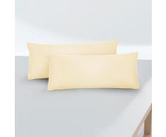biberna Feinjersey-Kopfkissenbezug Doppelpack gelb, 2x 40x80 cm