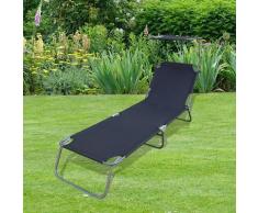 VCM Sonnenliege mit Dach Anthrazit