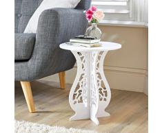 Beistelltisch weiß mit filigraner Ornamentik