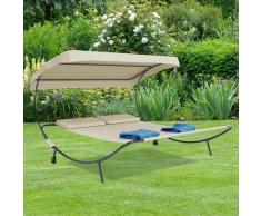 VCM Doppelliege Gartenliege "Bindox" Creme