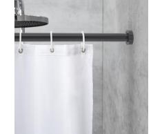 WENKO Teleskop-Duschstange "Luz" 110 - 185 cm schwarz aus Aluminium