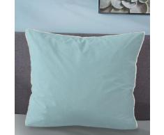 biberna Melange-Flanell Kopfkissenbezug MELANGE UNI ciel, 40x40 cm