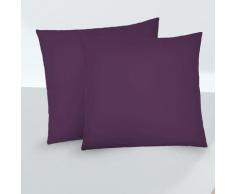 biberna Feinjersey-Kopfkissenbezug Doppelpack dunkel violett, 2x 40x40 cm