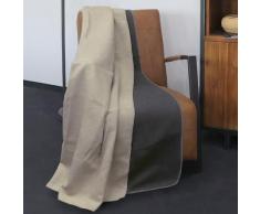 biberna Melange Wohndecke UNI kitt, 150x200 cm