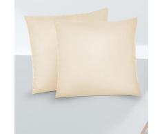 biberna Feinjersey-Kopfkissenbezug Doppelpack kitt, 2x 40x40 cm