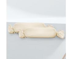 biberna Feinjersey-Nackenrollenbezug Doppelpack kitt, 2x 15x40 cm