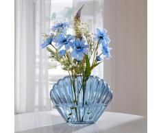 Vase in Muschelform hellblau