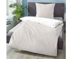 biberna Mako-Satin Bettwäsche PUNKTE - MIX & MATCH taupe, 155x220 cm + 80x80 cm