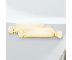 biberna Feinjersey-Nackenrollenbezug Doppelpack gelb, 2x 15x40 cm