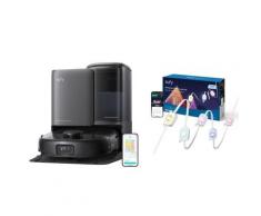 eufy Saug- und Wischroboter Omni E25 +eufy Festinstallierte Außen‑Lichterkette E22, 30m, 60 Triple‑LEDs