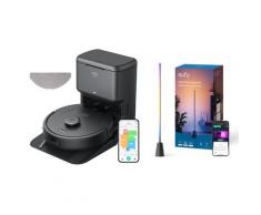eufy Saugroboter L60 Hybrid mit Absaugstation +eufy Zimmer‑Stehlampe E10 (RGBWW und KI‑Lichtthemen)