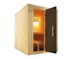 Sauna WEKA "Elementsauna KAARINA 1", beige (natur), Saunaofen, externe Steuerung, 4,5 kW, Saunen, platzsparende Nischensauna, moderne Ganzglastür