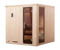 Sauna WEKA "Halmstad", beige (natur), Saunaofen, externe Steuerung, 7,5 kW, Saunen, 7,5 kW-Ofen mit digitaler Steuerung