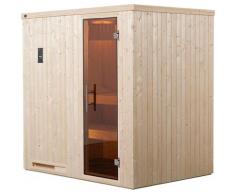 Sauna WEKA "Halmstad", beige (natur), Saunaofen, externe Steuerung, 7,5 kW, Saunen, 7,5 kW-Ofen mit digitaler Steuerung