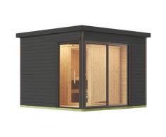 Saunahaus WEKA "412", grau, Saunaofen, externe Steuerung, 7,5 kW, Saunen