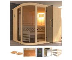 Sauna WEKA "Sara 2", beige (natur), Saunaofen, externe Steuerung, 9 kW, Saunen, 9 kW Ofen mit ext. Steuerung