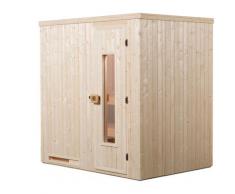 Sauna WEKA "Elementsauna HALMSTAD 1", beige (natur), Saunaofen, externe Steuerung, 4,5 kW, Saunen, vorgefertigte Elemente, isolierte Holztür