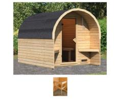 Fasssauna KARIBU "Fasshaus 2", beige (naturbelassen), ohne Ofen, (ohne Ofen), Saunen, ohne Ofen