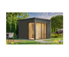 Saunahaus WEKA "412", grau, Saunaofen, externe Steuerung, 9 kW, Saunen