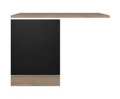 Frontblende FLEX-WELL "CAPRI", schwarz, B:110cm H:85cm T:60cm, Holzwerkstoff, Möbelblenden, Front- und Sockel sowie Arbeitplatte für integrierte Geschirrspüler