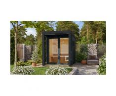 Saunahaus KARIBU "»Adrian 1« anthrazit", grau (anthrazit), Saunaofen, externe Steuerung, (ohne Ofen), Saunen, in verschiedenen Ausführungen erhältlich