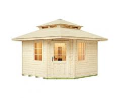 Saunahaus WEKA "Kurikka", beige (natur), ohne Ofen, ohne Steuerung, (ohne Ofen), Saunen, mit Blockbohlen und Massivholz-Zeltdach