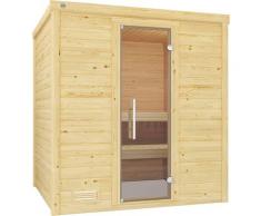 Sauna WEKA "Bergen", beige (natur), Saunaofen, externe Steuerung, 7,5 kW, Saunen, 7,5 kW-Ofen mit digitaler Steuerung