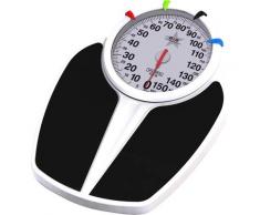 Personenwaage BISCHOF "Peso Plus", schwarz (schwarz, weiß), B:32cm H:7cm T:43cm, Personenwaagen, mit 4 Gewichtsmarkern