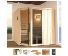 Sauna WEKA "Varberg 3", beige (natur), Saunaofen, externe Steuerung, 7,5 kW, Saunen, 7,5 kW Ofen mit ext. Steuerung