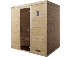 Sauna WEKA "Kemi", beige (natur), Saunaofen, externe Steuerung, 7,5 kW, Saunen, 7,5 kW-Ofen mit digitaler Steuerung