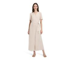 Overall BETTY & CO "Damen mit Plissee", Damen, Gr. 36, Normalgrößen, grau, Obermaterial: 100% Polyester. Futter: 100% Polyester, figurumspielend lang, V-Ausschnitt, Overalls Overall